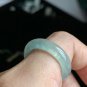 US 7 Highly-translucent Type A Green Jadeite Jade Ring Grade A Myanmar Jade Band Ring