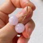 Type A Myanmar Pale Lavender Jadeite Jade Bead Earring 18K Solid Yellow Jade Earring