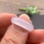 US 5.5 Type A Highly-translucent  White Jadeite Jade Ring Grade A Myanmar Icy White Jade Ring