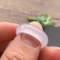 US 5.5 Type A Highly-translucent  White Jadeite Jade Ring Grade A Myanmar Icy White Jade Ring