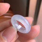 US 5.5 Type A Highly-translucent  White Jadeite Jade Ring Grade A Myanmar Icy White Jade Ring