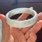 57.8 mm Type A Jadeite Jade Bangle Grade A Burma Old Pit Icy Black-bone Chicken Jade Bangle