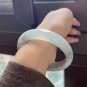 57.8 mm Type A Jadeite Jade Bangle Grade A Burma Old Pit Icy Black-bone Chicken Jade Bangle