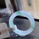 US6 Type A Highly-translucent  Green Jadeite Jade Band Ring Grade A Icy Jade Ring