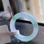 US6 Type A Highly-translucent  Green Jadeite Jade Band Ring Grade A Icy Jade Ring