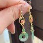 Type A Icy Pure Green Jadeite Jade Donuts Earring Grade Icy Pure Green Donuts Retro Earrings