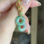 Type A Icy Pure Green Jadeite Jade Donuts Earring Grade Icy Pure Green Donuts Retro Earrings