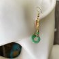 Type A Icy Pure Green Jadeite Jade Donuts Earring Grade Icy Pure Green Donuts Retro Earrings