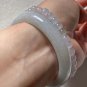 56.0mm Type A Icy White Jadeite Jade Bangle Grade A Myanmar White Jade Bracelet