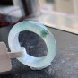 US 6 Type A Icy Greenish Jadeite Jade Band Ring Grade A Myanmar Old Pit Jade Ring