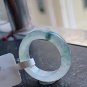 US 6 Type A Icy Greenish Jadeite Jade Band Ring Grade A Myanmar Old Pit Jade Ring