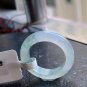 US 6 Type A Icy Greenish Jadeite Jade Band Ring Grade A Myanmar Old Pit Jade Ring