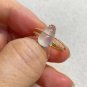 US 8 Highly-translucent Colorless Jadeite Jade Ring 18K Solid Yellow Gold & Grade A Jade Gourd Ring