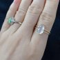 US 8 Highly-translucent Colorless Jadeite Jade Ring 18K Solid Yellow Gold & Grade A Jade Gourd Ring