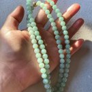 7.8mm Type A Icy Pale Green Jadeite Jade Beaded Necklace Grade A Icy Pale Green Jade Long Necklace