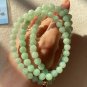 7.8mm Type A Icy Pale Green Jadeite Jade Beaded Necklace Grade A Icy Pale Green Jade Long Necklace