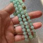 7.8mm Type A Icy Pale Green Jadeite Jade Beaded Necklace Grade A Icy Pale Green Jade Long Necklace
