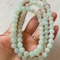 7.8mm Type A Pale Green Jadeite Jade Beaded Necklace Grade A Myanmar Pale Green Jade Long Necklace
