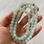 7.8mm Type A Pale Green Jadeite Jade Beaded Necklace Grade A Myanmar Pale Green Jade Long Necklace