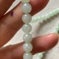 7.8mm Type A Pale Green Jadeite Jade Beaded Necklace Grade A Myanmar Pale Green Jade Long Necklace
