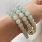 7.8mm Type A Pale Green Jadeite Jade Beaded Necklace Grade A Myanmar Pale Green Jade Long Necklace