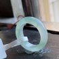 US 6 3/4 Type A Icy Green Jadeite Jade Band Ring Grade A Natural Myanmar Icy Pale Green Jade Ring