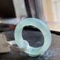 US 6 3/4 Type A Icy Green Jadeite Jade Band Ring Grade A Natural Myanmar Icy Pale Green Jade Ring