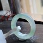 US 6 3/4 Type A Icy Green Jadeite Jade Band Ring Grade A Natural Myanmar Icy Pale Green Jade Ring