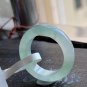 US 6 3/4 Type A Icy Green Jadeite Jade Band Ring Grade A Natural Myanmar Icy Pale Green Jade Ring