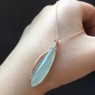 Type A Highly-translucent Green Jadeite Jade Pendant 18K Solid Rose Gold & Icy Green Jade Pendant