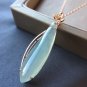 Type A Highly-translucent Green Jadeite Jade Pendant 18K Solid Rose Gold & Icy Green Jade Pendant