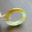 US6 Type A icy Yellow Jadeite Jade Ring Grade A  Natural Myanmar Icy Old Pit Icy Yellow Jade Ring