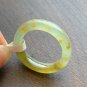 US6 Type A icy Yellow Jadeite Jade Ring Grade A  Natural Myanmar Icy Old Pit Icy Yellow Jade Ring