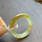 US6 Type A icy Yellow Jadeite Jade Ring Grade A  Natural Myanmar Icy Old Pit Icy Yellow Jade Ring