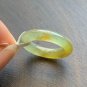 US6 Type A icy Yellow Jadeite Jade Ring Grade A  Natural Myanmar Icy Old Pit Icy Yellow Jade Ring