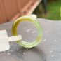 US6 Type A icy Yellow Jadeite Jade Ring Grade A  Natural Myanmar Icy Old Pit Icy Yellow Jade Ring