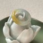 US 6 1/2 Type A Icy Yellow Jadeite Jade Band Ring Grade A Myanmar Yellow Jade Ring
