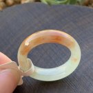 US 8 Type Icy Red Jadeite Jade Band Ring Grade A Myanmar Icy Red Jade Ring