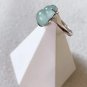 Type A Blue Jadeite Jade Ring 18K Solid White Gold & Grade A Icy Pale Blue Jade Gourd Ring