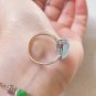 Type A Blue Jadeite Jade Ring 18K Solid White Gold & Grade A Icy Pale Blue Jade Gourd Ring