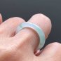 7 3/4 Type A Highly-translucent Jadeite Jade Band Ring Grade A Myanmar Green Jade Ring