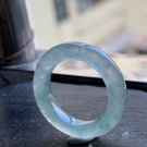 US 6 3/4 Type A Jadeite Jade Band Ring Grade A Myanmar Icy Greenish Jade Ring