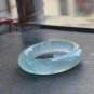 US 6 3/4 Type A Jadeite Jade Band Ring Grade A Myanmar Icy Greenish Jade Ring