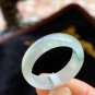 US9 Type A Icy Jadeite Jade Band Ring  Grade A Natural Myanmar Translucent Green Jade Ring