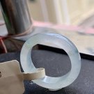 US 8 Type A Highly-translucent Jadeite Jade Ring Grade A Icy White Jadeite Greenish Ring