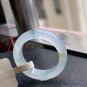 US 8 Type A Highly-translucent Jadeite Jade Ring Grade A Icy White Jadeite Greenish Ring