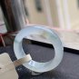 US 8 Type A Highly-translucent Jadeite Jade Ring Grade A Icy White Jadeite Greenish Ring