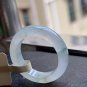 US 8 Type A Highly-translucent Jadeite Jade Ring Grade A Icy White Jadeite Greenish Ring