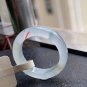 US 8 Type A Highly-translucent Jadeite Jade Ring Grade A Icy White Jadeite Greenish Ring