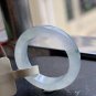 US 8 Type A Highly-translucent Jadeite Jade Ring Grade A Icy White Jadeite Greenish Ring